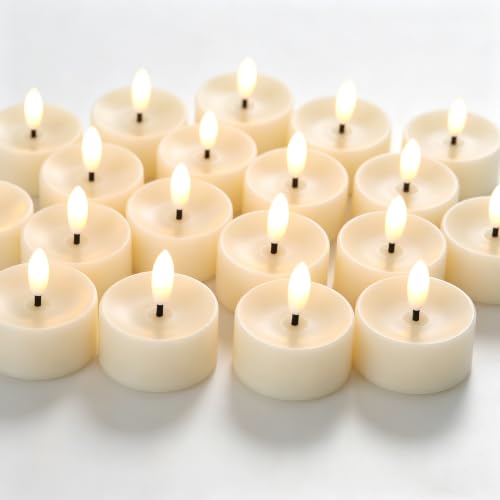 36 Pack Flameless LED Tea Lights with Black Wick - Safe Battery Operated Candles for Decor