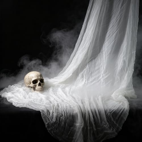 White Halloween Creepy Cloth Fabric 197 x 85 Inches Spooky Decor