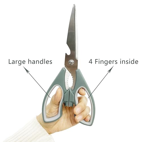 Large Bat and Cat Shaped Kitchen Scissors - Ergonomic Handles for Vegetables & Meat Cutting