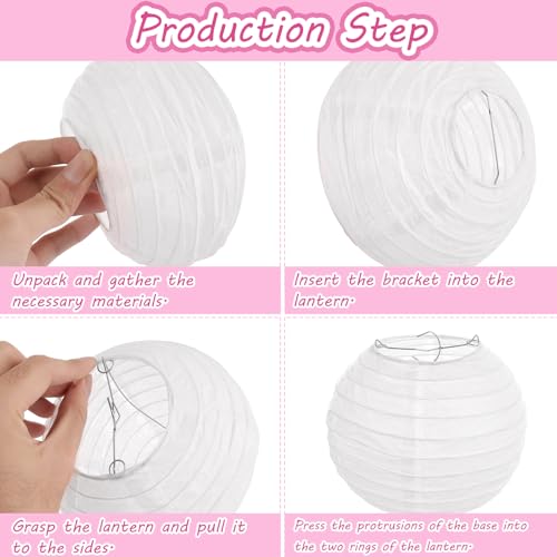 12 Inch White Paper Lanterns - Decorative Chinese Hanging Lanterns for Weddings, Parties, Christmas & Home Decor - 30 Pack