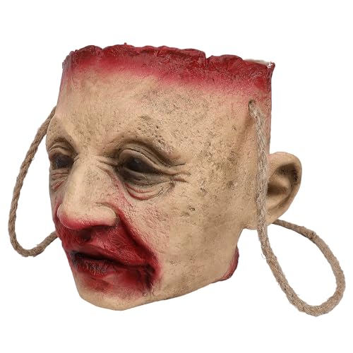 Clown Bag Severed Head Prop Halloween Zombie Candy Bucket - Brown