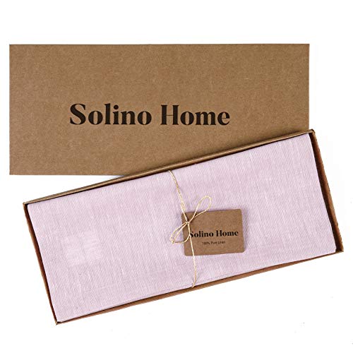 Pink Linen Table Runner 14x120 Inches - Solino Home Athena Bubblegum Pink