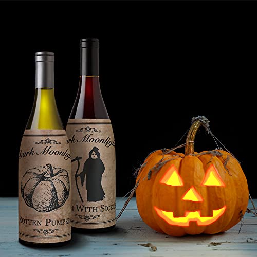 Halloween Wine & Beer Bottle Labels Waterproof Stickers - 12 Styles