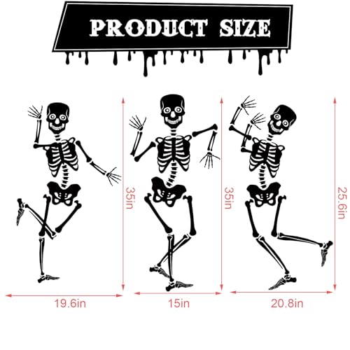 Halloween Skeleton and Bat Magnet Stickers - 31 Pcs Garage Door and Refrigerator Decor