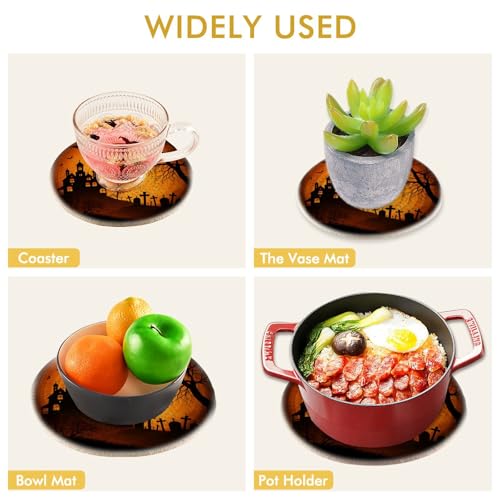 ALAZA Halloween Cotton Trivets for Hot Dishes - Color06, 2 Pack