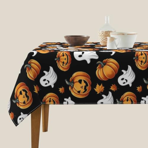 Halloween Square Tablecloth 54x54 Inch Spooky Farmhouse Decor Waterproof Fabric