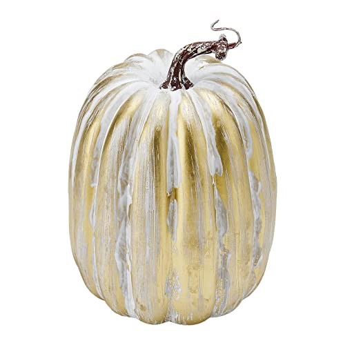 Artificial Pumpkins Decor Set - White Gold, 7 Pieces Fall Halloween Thanksgiving