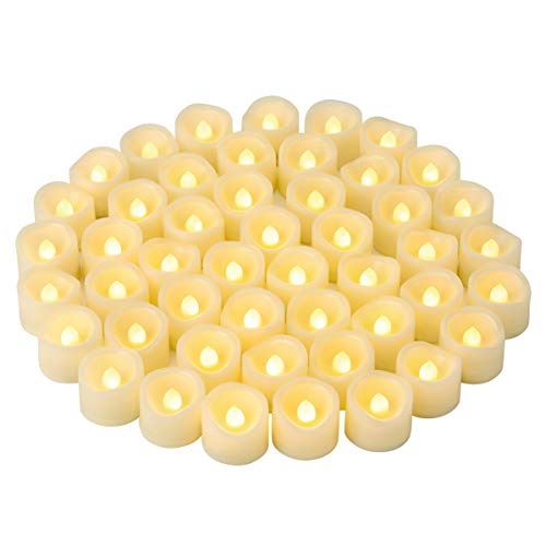 Long Lasting LED Flameless Tea Lights 1.2 Inch Bulk Battery Operated Candles - Warm White