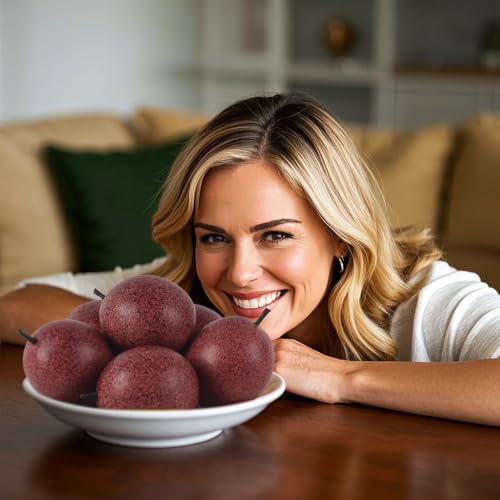 Artificial Passion Fruit 6PCS Lifelike Fake Fruit Decor for Home Kitchen Party Photography Props
