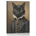 Halloween Gothic Cat Wall Art - Framed Canvas Wall Decor with Variation - Black Cat