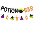 Halloween Potion Bar Banner Witches Haunted House Party Decorations - Black & Orange