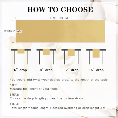 Light Gold Satin Table Runner 12x108 Inch Pack of 4 - Elegant Wedding & Party Decor