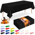 Disposable Plastic Tablecloth 54x108 Inch, Black - 4 Pack for Events