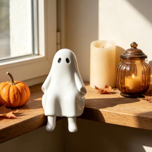 Halloween Ghost Figurine - Sitting Posture Resin Ghost Statue - Style 7