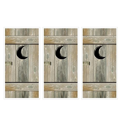 Rustic Desert 3-Piece Western Outhouse Door Covers for Cowboy Party Decorations - Indoor & Outdoor