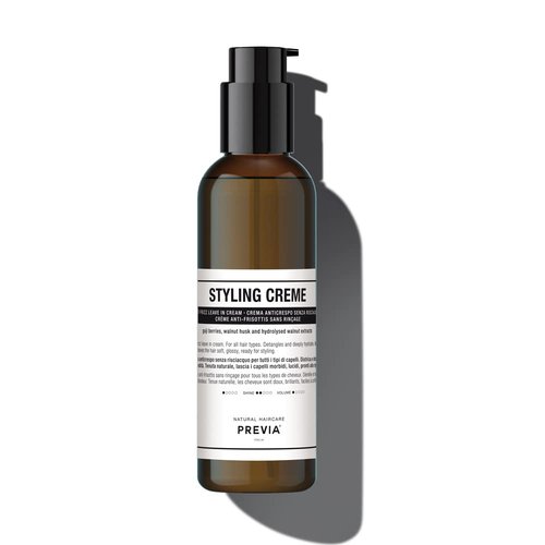 PREVIA Anti Frizz Leave-In Creme - Vegan Frizz-Control Styling Cream with Apricot Extract - 6.7 oz