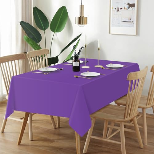 Purple Disposable Plastic Tablecloth 3 Pack 54 x 108 Inches for Events
