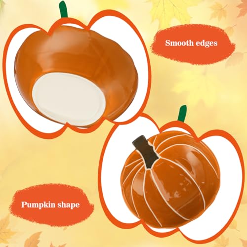 Halloween Ceramic Pumpkin Candy Bowl - 6 Inch Fall Decor & Serving Dish
