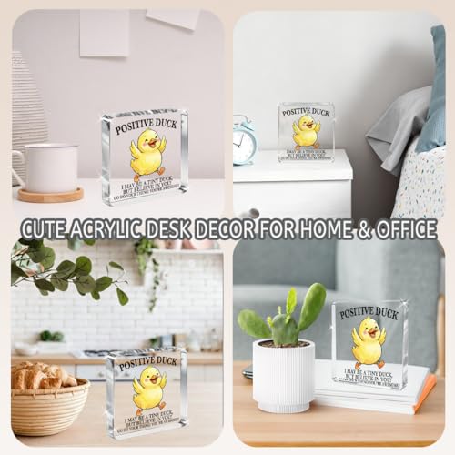 Cute Duck Acrylic Sign - Inspirational Desk Decor for Home & Office - 1476 Variation