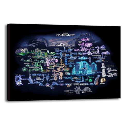 Hollow Knight Map Wall Art Poster - 14 x 11 Inches Game Room Decor