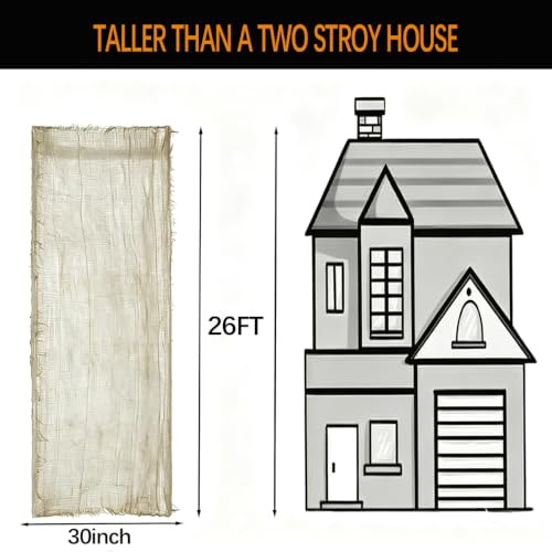 26FT Large Halloween Creepy Gauze Cloth Wall Decor Outdoor Indoor Webbing Halloween Decoration