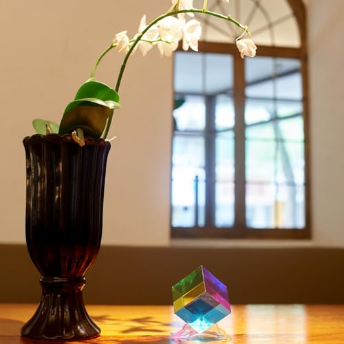 CMY Color Cube with Stand - 50mm Acrylic Optical Prism for Visual Art & Photography