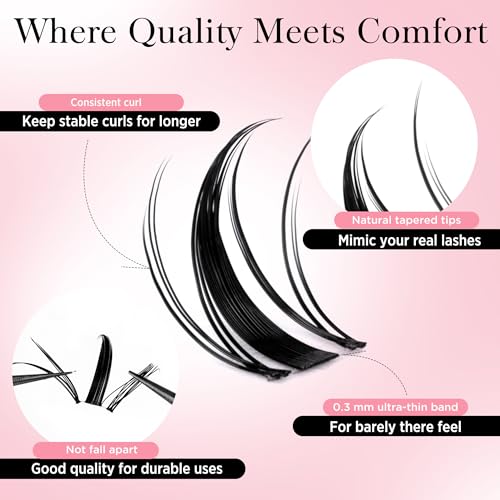 False Eyelash Clusters - Wispy Spiky Natural Volume Lashes 144PCS F03