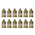 Mini Lanterns for Ramadan Eid Decorations - Brushed Brass, 12 Pcs