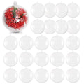 24 Clear Plastic Fillable Christmas Ornaments 3.15 Inch for DIY Crafts & Decorations