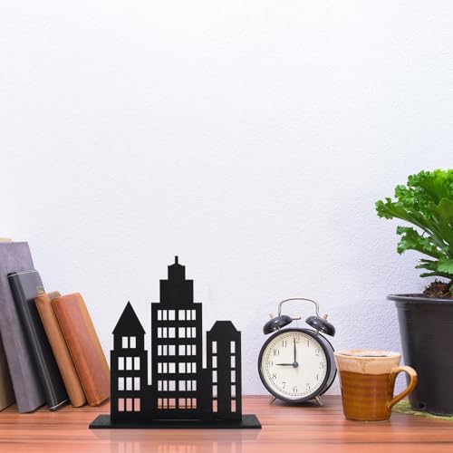 3pcs Wooden Skyscraper Party Decorations Black - Urban Skyline Centerpieces