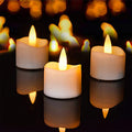 Battery Operated Flameless LED Tea Lights with Timer - 12 Pack