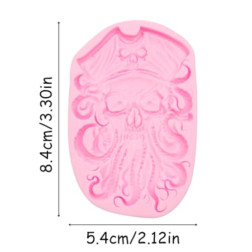 Pirate Skull Silicone Mold for Cakes, Candy, Chocolate, DIY Crafts - Variation CRR-144