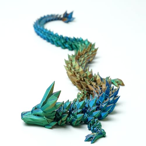 20-Inch 3D Printed Crystal Dragon Figurine - Fantasy Home Decor Gift
