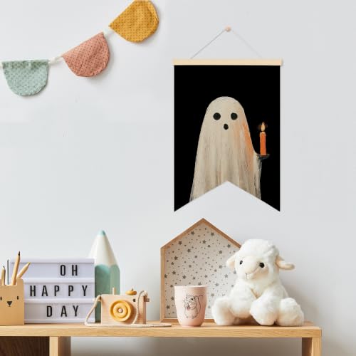 Halloween Ghost Wall Art Canvas Banner Poster for Bathroom - Ghost1