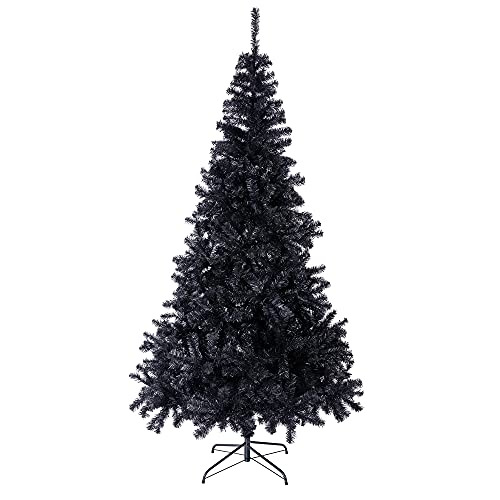 Black Artificial Christmas Tree 7.5Ft with 1400 Tips - Premium Faux Holiday Tree