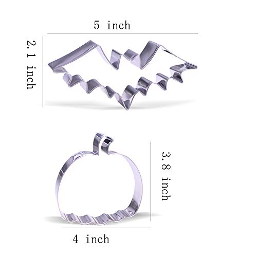 Large Halloween Cookie Cutter Set - 7 Stainless Steel Shapes for Baking & Crafts