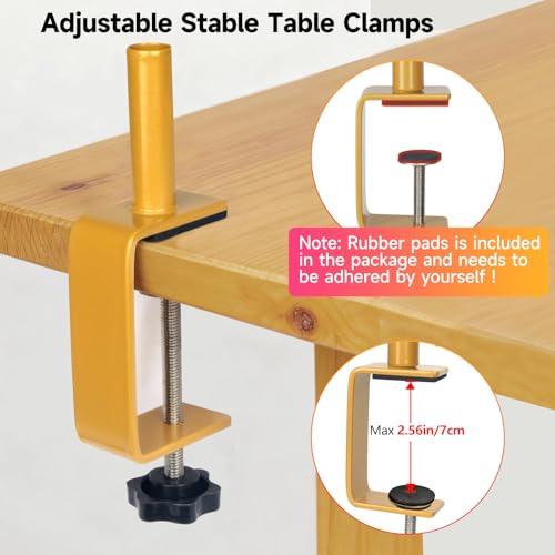 Gold Over The Table Rod Stand with Clamps Adjustable 47-98 Inch Length