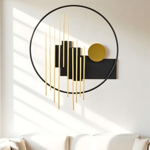 Large Geometric Metal Wall Sculpture 23.2''x19.7'' Modern Circular Wall Art for Bedroom Living Room Decor Variation of THIS listing