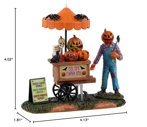 Lemax Pumpkin Patch Vendor Figurine - Halloween Village Decor, Gray, 4.1 Inches