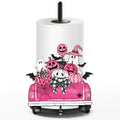 Pink Halloween Paper Towel Holder Pumpkin Ghost Truck Decor - Kitchen Countertop Accessory