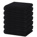 Homaxy 100% Cotton Waffle Weave Kitchen Dish Towels Set - Black, 13x28, 6 Pack