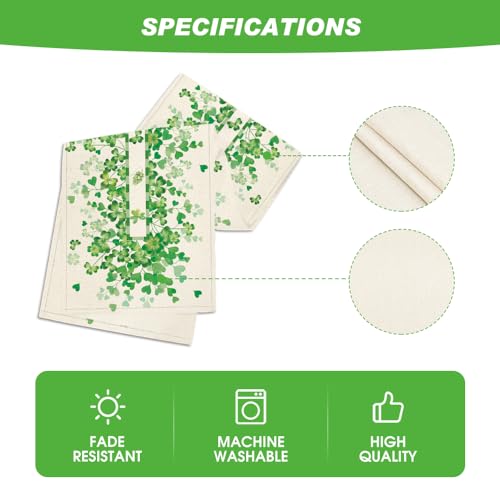 St. Patrick's Day Table Runner 13x90 Inch Clover Leaves Heart Decor Green