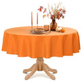 Romanstile 60-Inch Round Orange Tablecloth - Polyester, Spill-Resistant