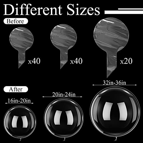 100 Pcs Clear Bubble Bobo Balloons - Large Transparent Inflatable Decorations for Weddings & Parties