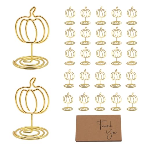 Gold Photo Holders 2 Inch Table Number Stands for Wedding Party Fall Decorations Style 1