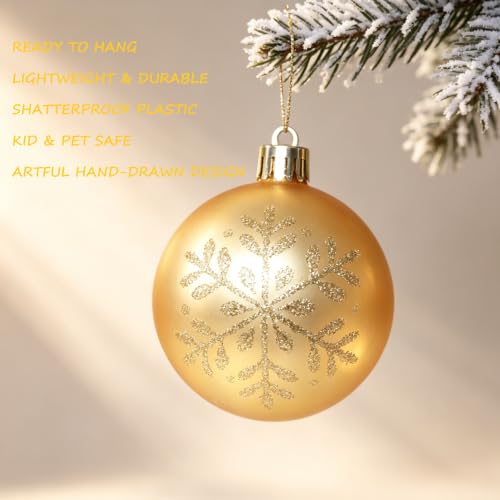 Copper Gold Christmas Tree Ornaments Set - 116 Count, 1.18-6.5 Inch Varied Shapes & Finishes