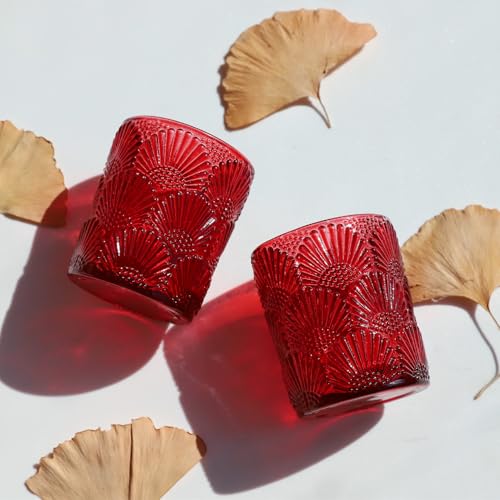 Red Votive Candle Holders Set of 24 Boho Style Christmas Decorations