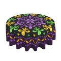 Mardi Gras Carnival Festival Round Tablecloth 60 Inch - Washable Reusable Decor