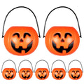 Mini Halloween Pumpkin Buckets - 20 Pack, Plastic Candy Baskets for Trick-or-Treating