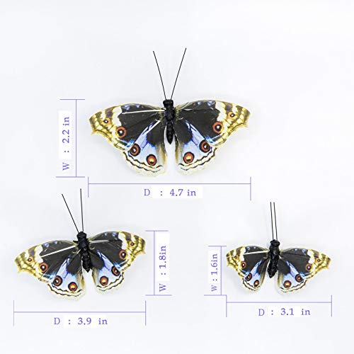 Berfutall 12-Piece Junonia Orithya Feather Butterfly Set on Picks - Floral & Craft Decor - Variation B